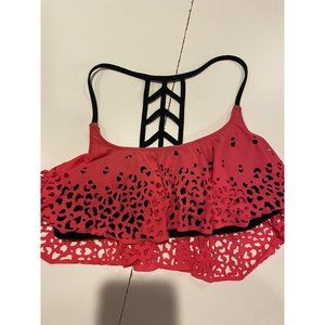 Victorias Secret Pink pink and black Bikini Top Sz Med